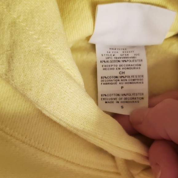 CHAMPION yellow hooded SWEATSHIRT size S - Picture 4 of 9